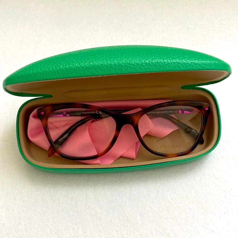 NEW Emilio Pucci Glasses with Case and Lena Cloth